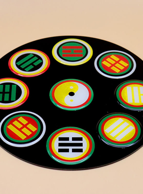 22公分单面万字福卦爻后天八卦五龙盘黄白红绿黑五行阵太极墙