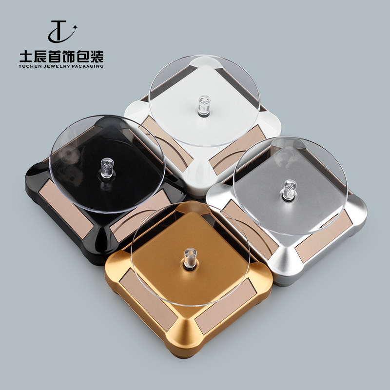 珠宝首饰展示架太阳能旋转展台手表托盘眼镜转盘手机促销台电动池