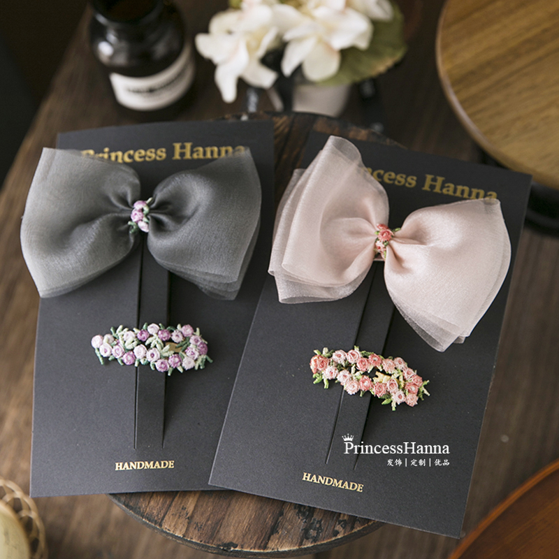 韩国进口亮纱公主风精品儿童发夹