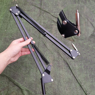 手机直播懒人悬臂支架配件铝头接口桌面床头多功能俯拍