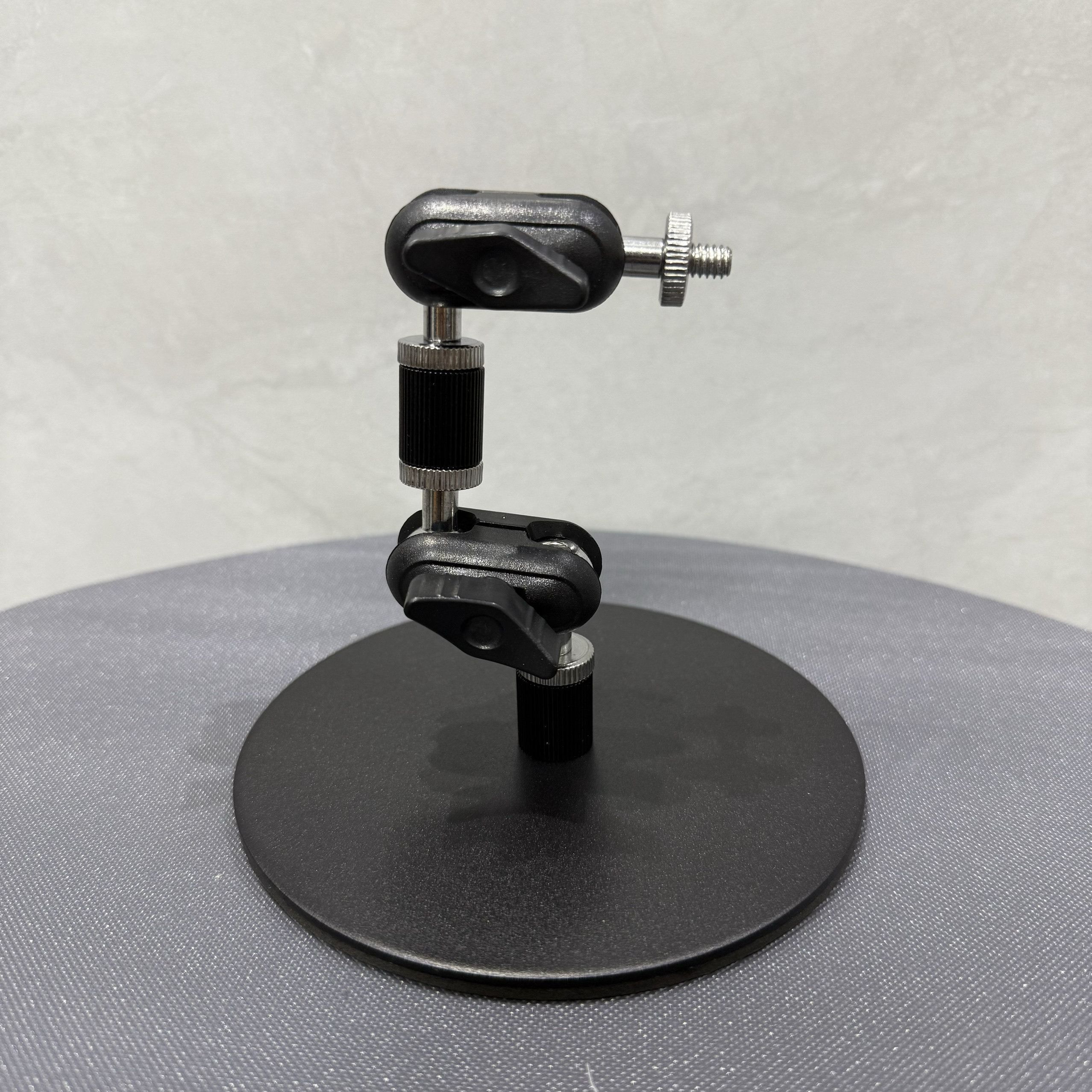 金属圆盘桌面直播手机支架相机支架360豌豆夹散热器支架1/4英制