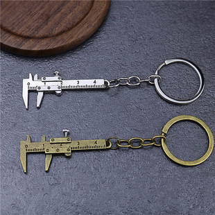迷你游标卡尺饰品小巧尺子挂件 随身测量工具金属钥匙扣活动礼品