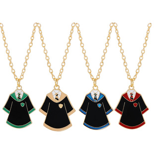 英伦风魔法学院校服项链领带吊坠勋章标志合金挂链男女饰品小礼物