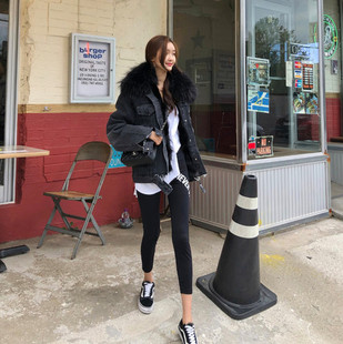 特价狐狸毛大毛领真兔毛皮草可拆卸内胆牛仔短外套女 韩国派克服