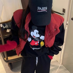 哈伦休闲运动裤 加绒卫衣套装 两件套 宽松爆款 韩国卡通印花洋气时尚