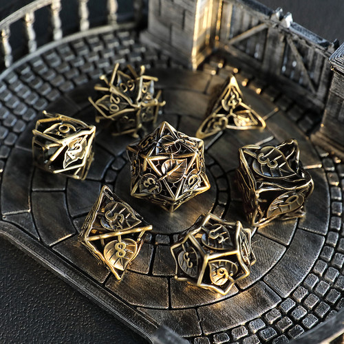 铜镂空金属骰子跑团D20D6龙色子