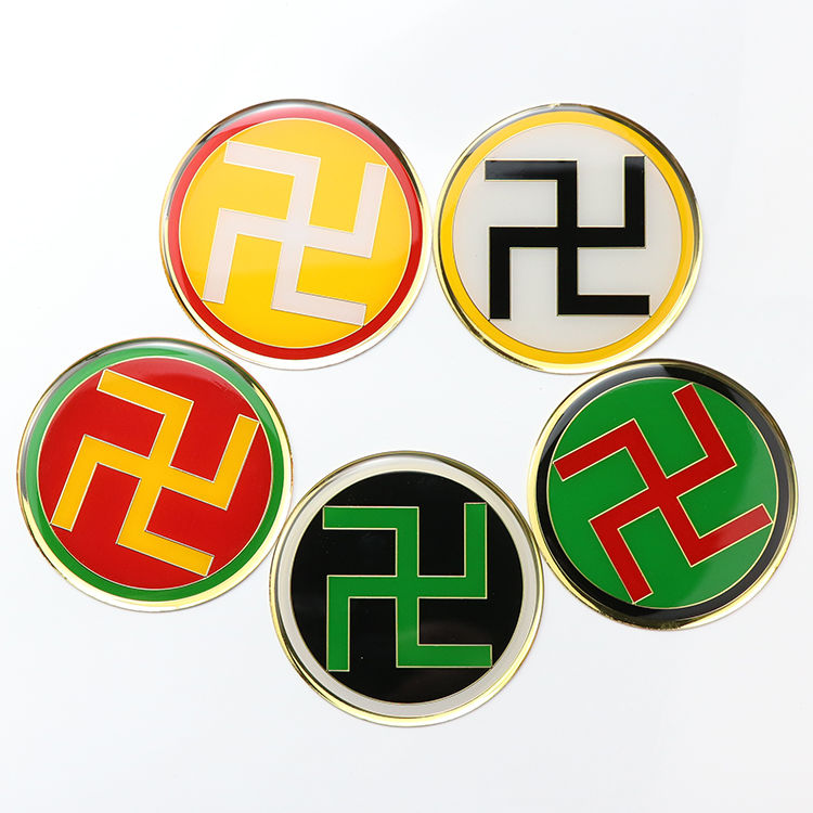 6.5厘米潘氏铜版烤漆镀金万字福贴件八卦图贴太极配胶贴