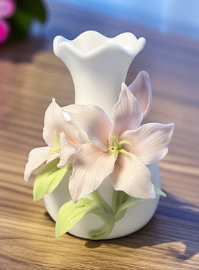 陶瓷花瓶手工花各种花型套组精美摆件茶台客厅装饰花花瓶摆件德化