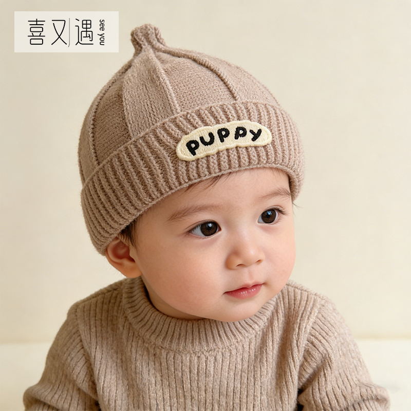针织宝宝新生儿护帽毛线帽保暖婴儿胎帽秋冬帽月龄奶嘴小帽子囟门