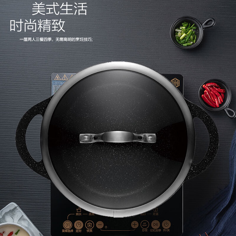 爱仕达汤锅艾美龙林肯系列煲汤锅麦饭石不粘锅少油烟燃气灶电磁炉