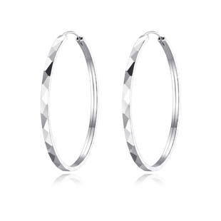 菱面纯银耳环女2026年新款潮耳圈爆款气质高级感大圆圈圈耳饰秋冬