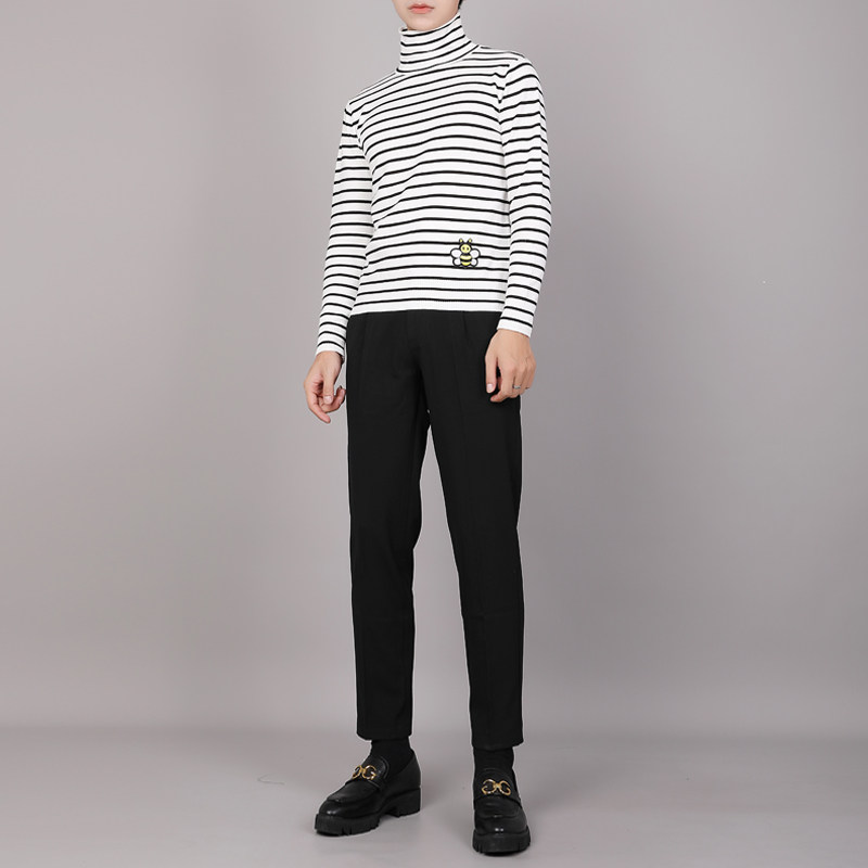ifm design stripe Half a sweater Base coat Long sleeve Korean Edition Self cultivation Trend Little bee Embroideryin the Men's clothing, Knitwear/Sweaters  category - from Buy2taobao.com to provide professional Taobao agent buy service