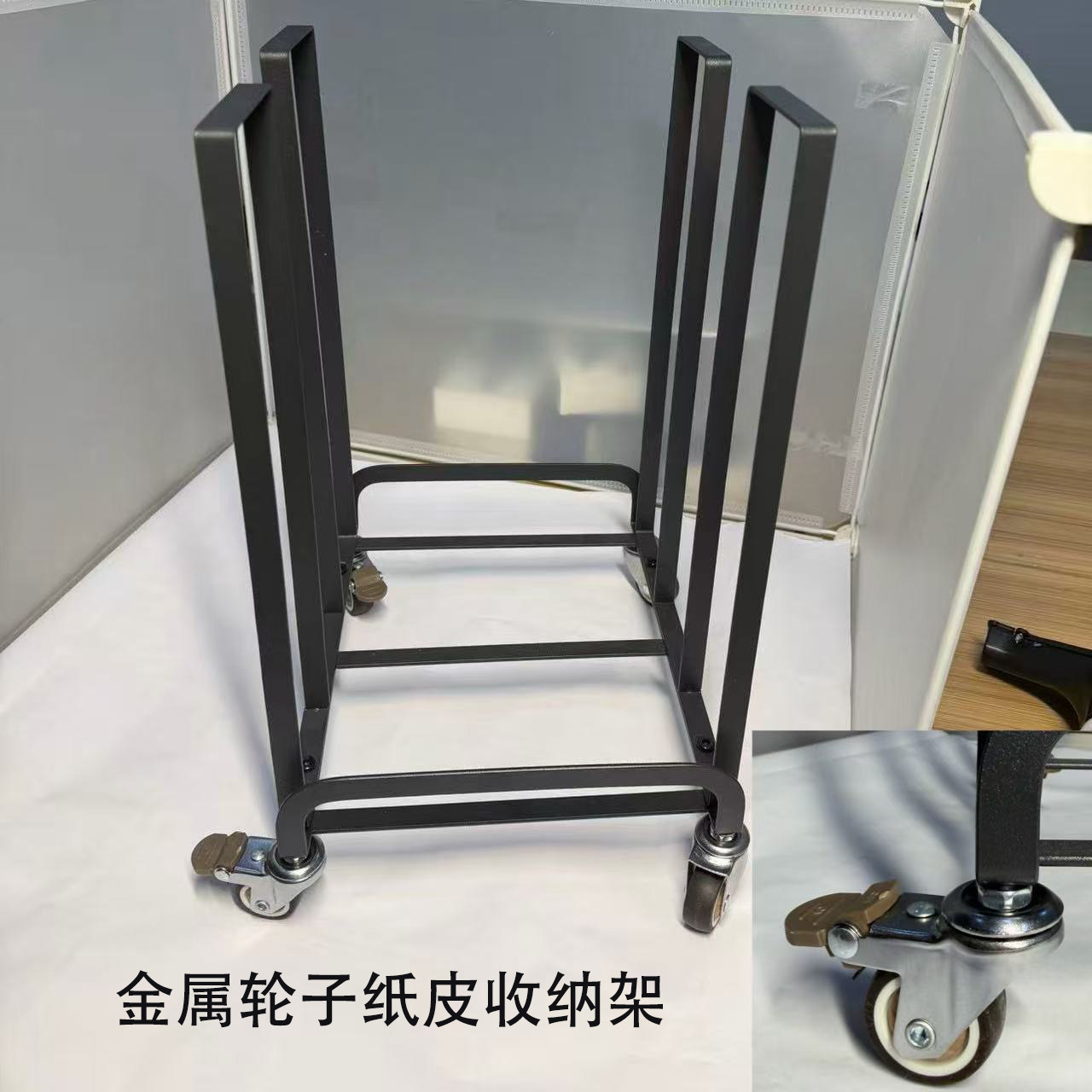 出口工厂仓库打包纸箱收纳架带轮可移动纸皮置物架多功能金属推车
