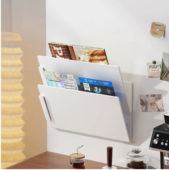 YAMAZAKI山崎同款白色磁吸悬挂书本杂志收纳架办公室文件整理架
