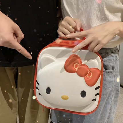 ins可爱少女卡通凯蒂KT猫多功能化妆品收纳包手提便携野餐整理包
