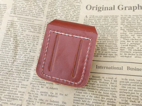 Зажигалка ручной работы, универсальный кожаный красный защитный чехол, из натуральной кожи, американская версия