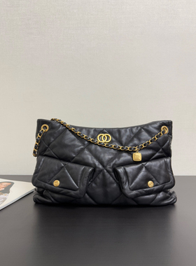 25K新款进口原厂小羊皮菱格链条包复古老钱风购物袋托特包