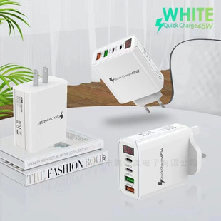 跨境新款 2USB数显5V3.1A手机充电器多口适配器手机快充充电头 2PD