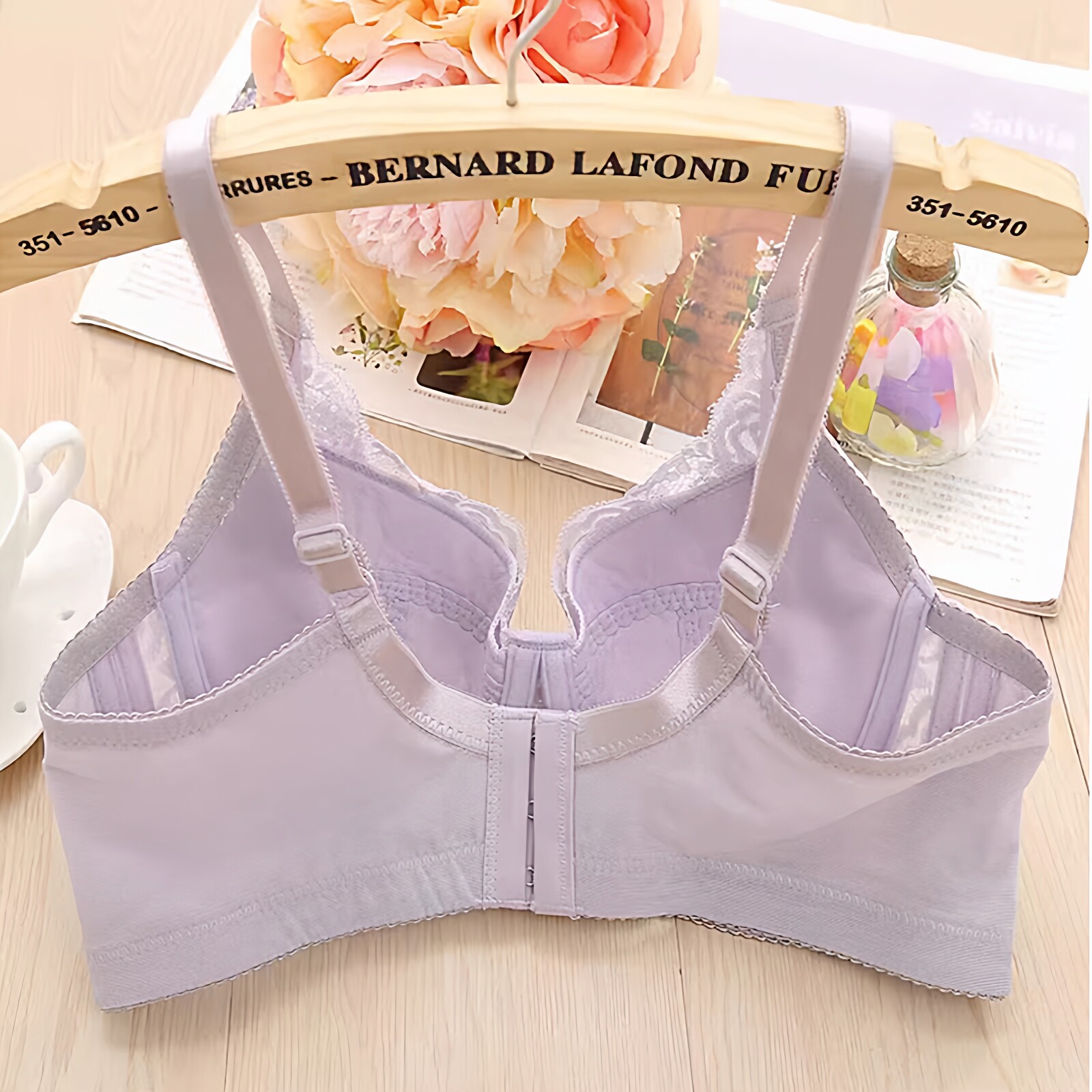 美芬琪新款无海绵超薄调整型文胸有钢圈聚拢防下垂性感蕾丝女内衣