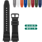 218H W737H 4B2 适配卡西欧小方表W 108树脂橡胶手表带18