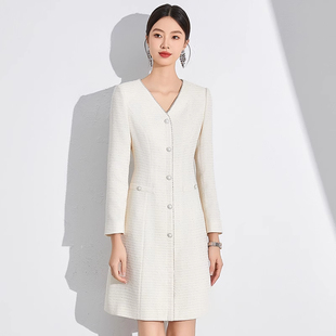 艾尚臣千金风连衣裙女爱尚臣法式名媛通勤裙子美容院咨询师工作服