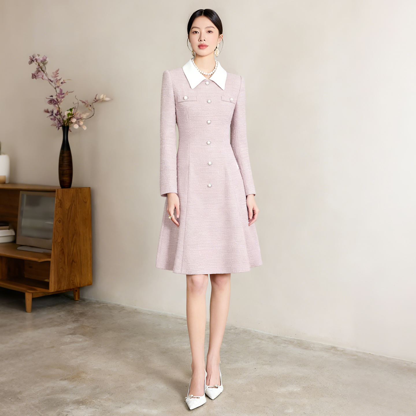 艾尚臣富家千金穿搭连衣裙女秋冬