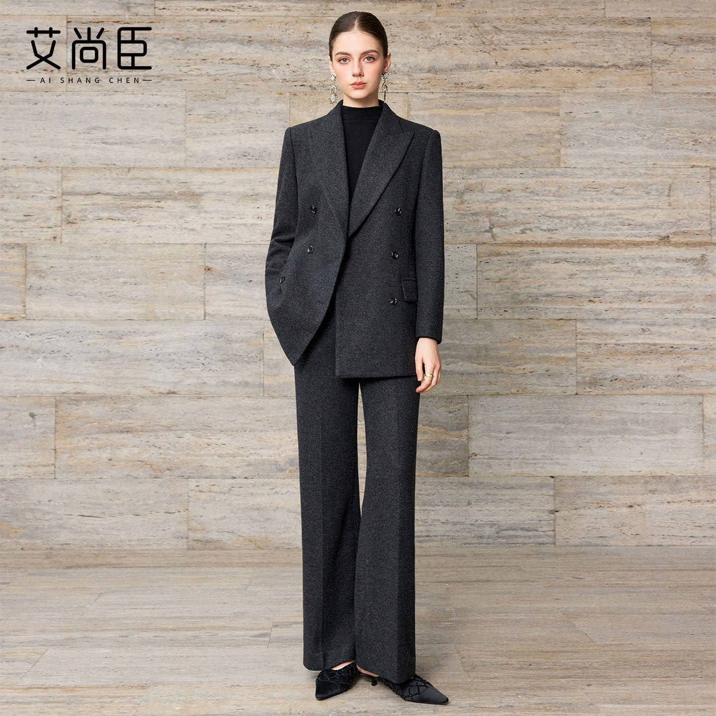 艾尚臣羊毛西装套装女经理职业装
