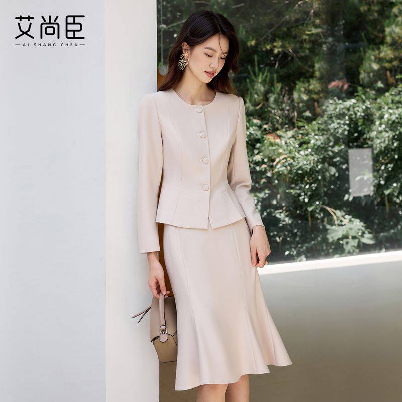 艾尚臣ad职场轻奢女装小香风空姐制服职业套装高端案场客服工作服