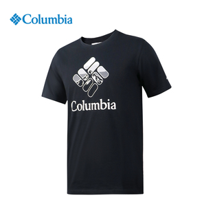 Columbia哥伦比亚短袖男款户外圆领棉质透气吸湿半袖T恤AJ0403