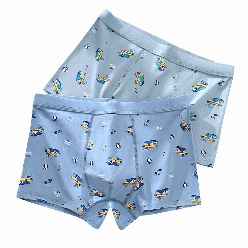 男士内裤男生纯棉潮流四角裤初高中学生运动短裤青少年平角男内裤