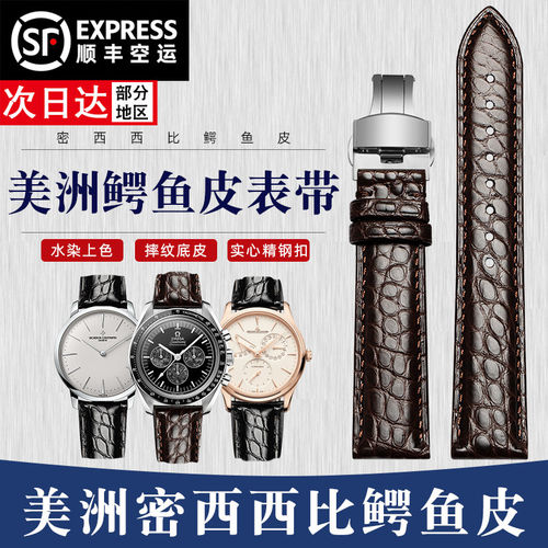 晨浠美洲鳄鱼皮表带圆纹
