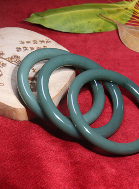 【鸭蛋青三只镯】熙立然光新疆和田玉高端玉石工厂加工精品玉手镯