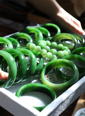 【一图一物颜色一样】熙立高端玉石和田玉精品富贵碧玉手镯款