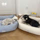qb四季 狗窝窝宠物可拆洗纯棉帆布雪纳瑞泰迪法斗简约垫