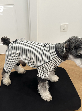QB宠物狗狗条纹四脚衣打底雪纳瑞泰迪比熊博美裤子宠物衣服秋冬装