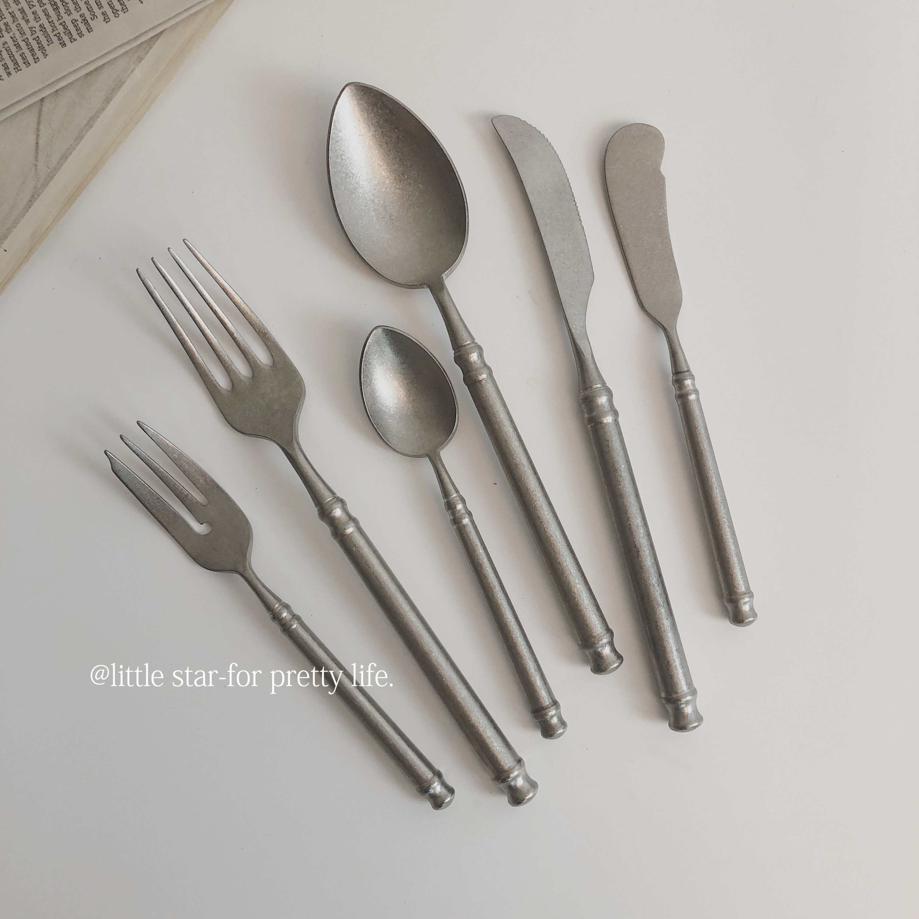 不锈钢复古做旧欧式宫廷风网红西餐刀叉勺牛油刀韩风甜品叉咖啡勺,餐饮具,西餐餐叉,淘宝优惠券,粉丝福利购,淘宝优惠卷