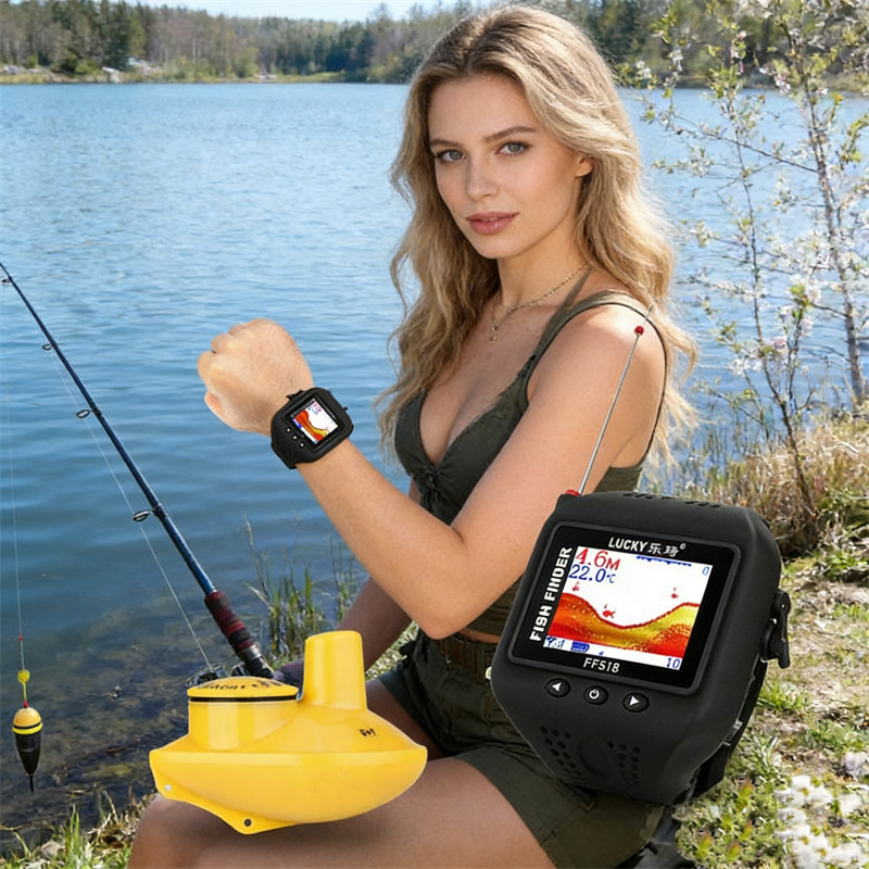 乐琦手表式探鱼器无线声纳可视高清钓鱼探测器智能防水射鱼器渔具