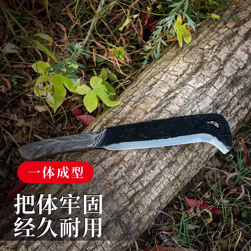 龙泉手工锻打一体高锰钢砍柴刀户外开路刀砍树伐木刀家用农用弯刀