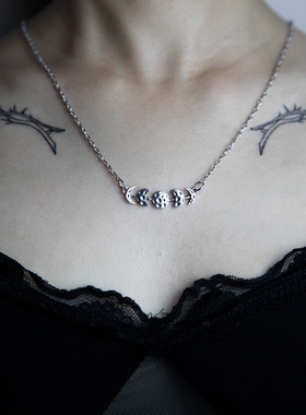 月相图月亮项链吊坠月亮失踪