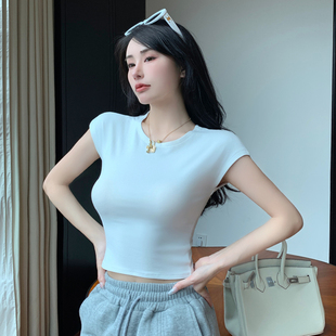 xxs 上衣145加小码 150矮个子好身材显瘦高腰辣妹圆领T恤修身 短袖
