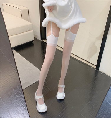 145/150cm矮小个子蕾丝吊带丝袜女黑丝吊带袜性感长筒袜xxs加小码