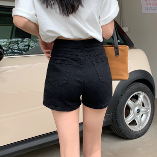 xxs加小码 夏复古高腰弹力包臀牛仔短裤 150cm矮小个子性感热裤 145