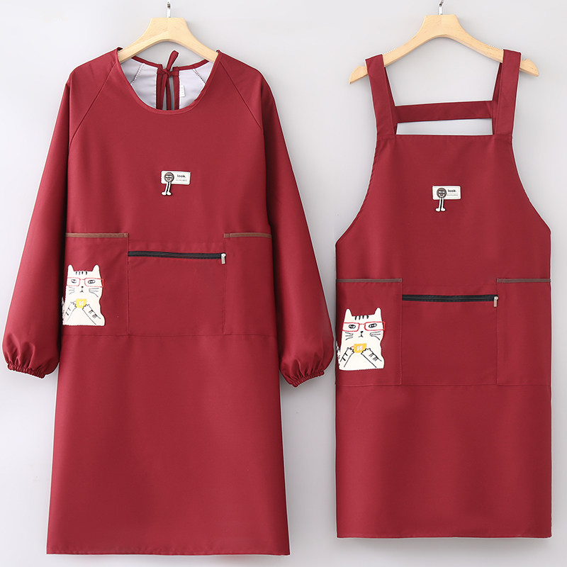 新款纯色薄款防水刺绣防油猫咪围裙可爱透气成人防污做饭可印字,家庭/个人清洁工具,围裙,淘宝优惠券,粉丝福利购,淘宝优惠卷