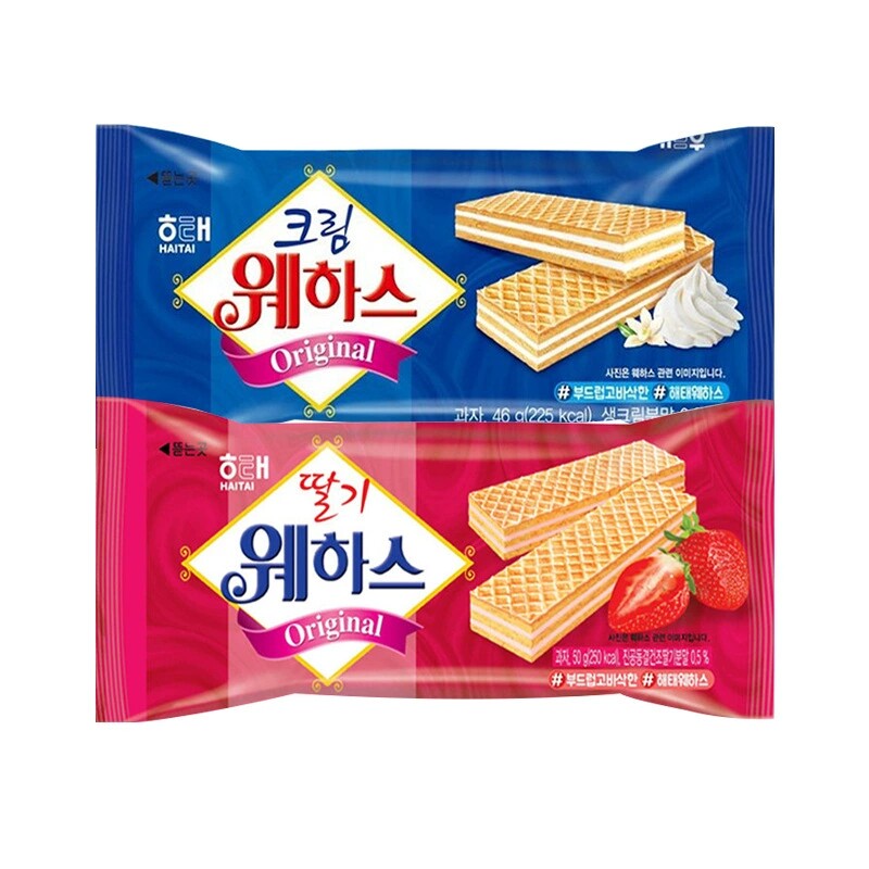韩国进口海太草莓味威化50g夹心酥脆饼干办公室休闲零食进口零食