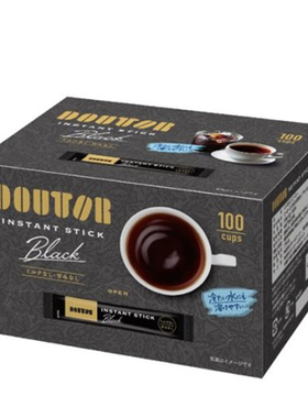 日本直邮 DOUTOR 速溶黑咖啡 懒人办公室咖啡 100条装 2g/条