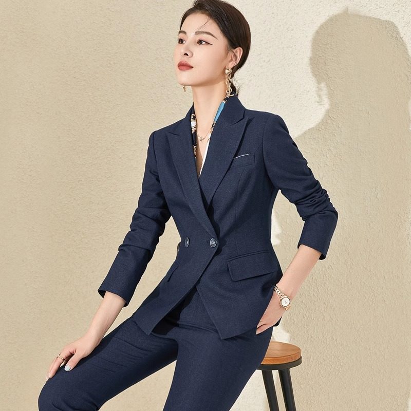 艾尚臣西装短款女职业装爱尚臣西服套装售楼部销售置业顾问工作服