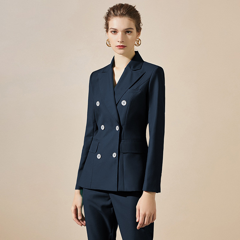 珠宝店制服爱尚臣通勤置业顾问美容院工作服双排扣西装套装女秋冬