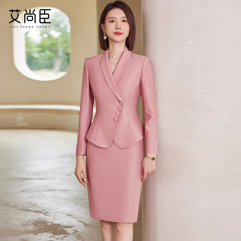 修身显瘦西装套装女冬艾尚臣