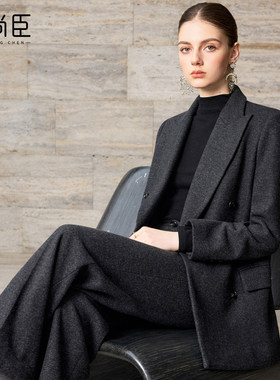 艾尚臣羊毛西装套装女老钱风播音主持商务正装酒店经理前台职业装