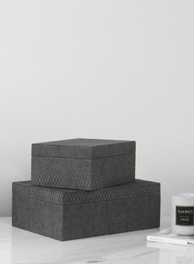 现代简约轻奢皮革首饰收纳盒